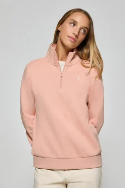 Polo Club Sweat-Shirts*Sweat-shirt à demi-fermeture éclair avec logo Rigby Go Rose pâle