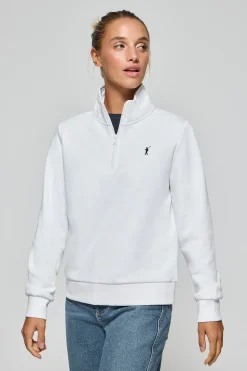 Polo Club Sweat-Shirts*Sweat-shirt à demi-fermeture éclair avec logo Rigby Go Blanc