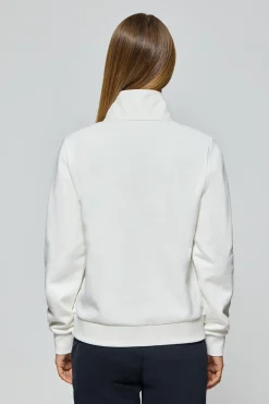 Polo Club Sweat-Shirts*Sweat-shirt à demi-fermeture éclair blanc cassé avec logo Rigby Go Beige