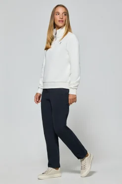 Polo Club Sweat-Shirts*Sweat-shirt à demi-fermeture éclair blanc cassé avec logo Rigby Go Beige