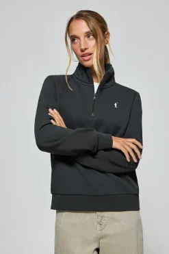 Polo Club Sweat-Shirts*Sweat-shirt à demi-fermeture éclair avec logo Rigby Go Noir
