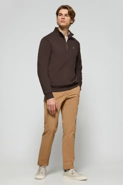Polo Club Sweat-Shirts*Sweat-shirt à fermeture éclair marron avec logo Rigby Go Marron foncé