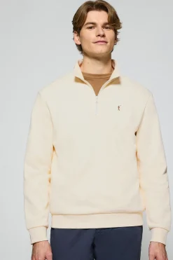 Polo Club Sweat-Shirts*Sweat-shirt à fermeture éclair partielle écru avec logo Rigby Go Beige