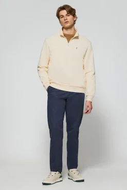 Polo Club Sweat-Shirts*Sweat-shirt à fermeture éclair partielle écru avec logo Rigby Go Beige
