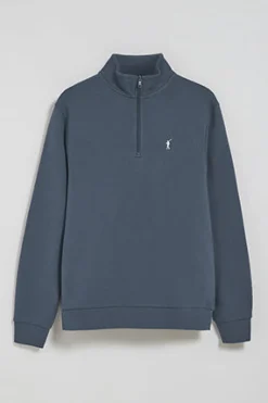 Polo Club Sweat-Shirts*Sweat-shirt à fermeture éclair partielle bleu avec logo Rigby Go Denim