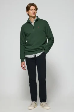 Polo Club Sweat-Shirts*Sweat-shirt à fermeture éclair partielle avec logo Rigby Go Vert Bouteille