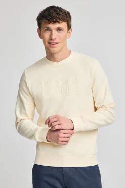 Polo Club Sweat-Shirts*Sweat-shirt ample Iconic écru avec logo en relief Beige