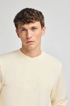 Polo Club Sweat-Shirts*Sweat-shirt ample Iconic écru avec logo en relief Beige