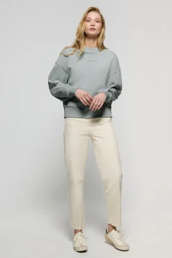 Polo Club Sweat-Shirts*Sweat-shirt basique à col ras du cou couleur grisâtre Minimal Gris argenté