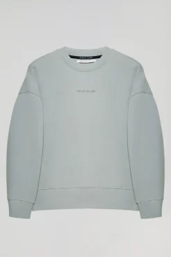 Polo Club Sweat-Shirts*Sweat-shirt basique à col ras du cou couleur grisâtre Minimal Gris argenté