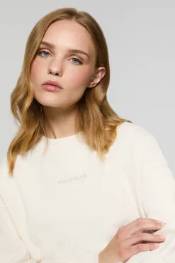 Polo Club Sweat-Shirts*Sweat-shirt basique à col ras du cou Minimal Beige
