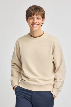 Polo Club Sweat-Shirts*Sweat-shirt détente à col ras du cou et détail Beige