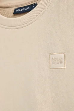 Polo Club Sweat-Shirts*Sweat-shirt détente à col ras du cou et détail Beige
