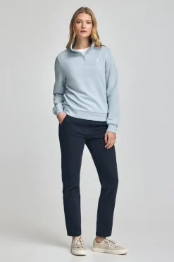 Polo Club Sweat-Shirts*Sweat-shirt bleu clair à fermeture éclair partielle et broderie Rigby Go Bleu ciel