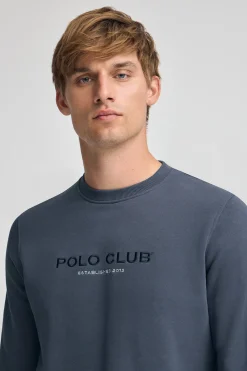 Polo Club Sweat-Shirts*Sweat-shirt bleu à coupe décontractée Established 2012 Denim