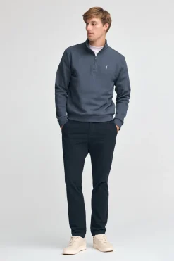 Polo Club Sweat-Shirts*Sweat-shirt bleu à fermeture éclair partielle et logo Rigby Go Denim
