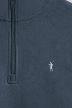 Polo Club Sweat-Shirts*Sweat-shirt bleu à fermeture éclair partielle et logo Rigby Go Denim