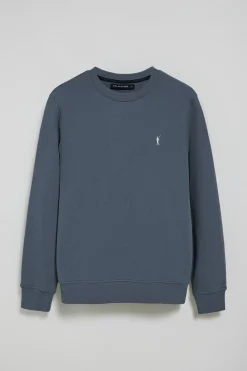 Polo Club Sweat-Shirts*Sweat-shirt bleu détente à col ras du cou et broderie Rigby Go Denim