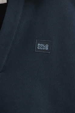 Polo Club Sweat-Shirts*Sweat-shirt à col polo et logo Bleu Marine