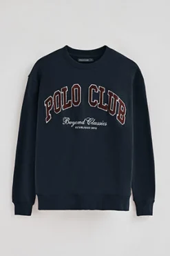 Polo Club Sweat-Shirts*Sweat-shirt à coupe ample Established 2012 Bleu Marine