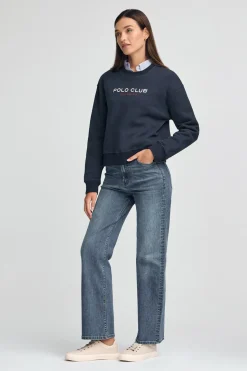 Polo Club Sweat-Shirts*Sweat-shirt à coupe boxy Established 2012 Bleu Marine
