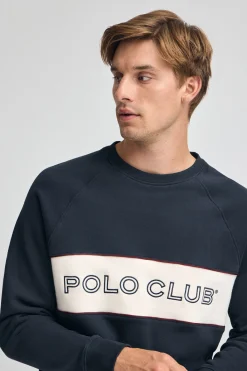 Polo Club Sweat-Shirts*Sweat-shirt à coupe décontractée, col ras du cou et logo Bleu Marine