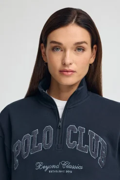 Polo Club Sweat-Shirts*Sweat-shirt à col montant et logo Established 2012 Bleu Marine