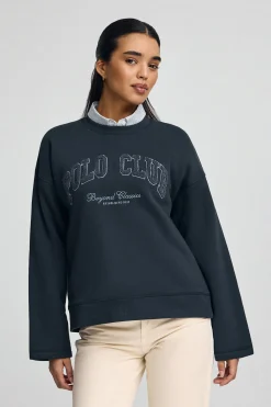 Polo Club Sweat-Shirts*Sweat-shirt à coupe ample avec logo Established 2012 Bleu Marine