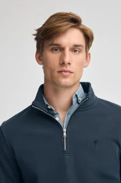 Polo Club Sweat-Shirts*Sweat-shirt à fermeture éclair partielle et effet délavé avec logo Rigby Go Bleu Marine