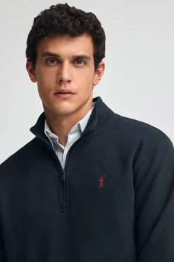 Polo Club Sweat-Shirts*Sweat-shirt à fermeture éclair partielle et logo Rigby Go Bleu Marine