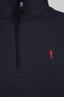 Polo Club Sweat-Shirts*Sweat-shirt à fermeture éclair partielle et broderie Rigby Go Bleu Marine