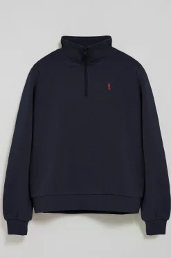 Polo Club Sweat-Shirts*Sweat-shirt à fermeture éclair partielle et broderie Rigby Go Bleu Marine