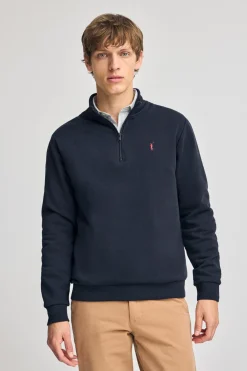 Polo Club Sweat-Shirts*Sweat-shirt à fermeture éclair partielle et broderie Rigby Go Bleu Marine