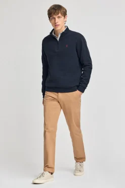 Polo Club Sweat-Shirts*Sweat-shirt à fermeture éclair partielle et broderie Rigby Go Bleu Marine