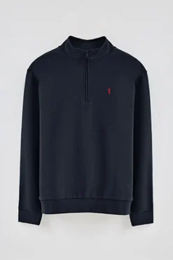 Polo Club Sweat-Shirts*Sweat-shirt à fermeture éclair partielle et broderie Rigby Go Bleu Marine