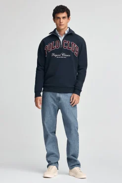 Polo Club Sweat-Shirts*Sweat-shirt à fermeture éclair partielle et logo Established 2012 Bleu Marine