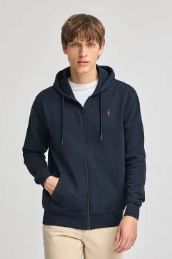 Polo Club Sweat-Shirts*Sweat-shirt avec capuche, fermeture éclair et logo Rigby Go Bleu Marine