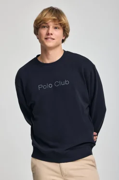 Polo Club Sweat-Shirts*Sweat-shirt surdimensionné à col ras du cou avec logo Minimal Combo Bleu Marine