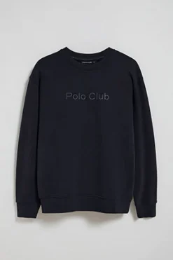 Polo Club Sweat-Shirts*Sweat-shirt surdimensionné à col ras du cou avec logo Minimal Combo Bleu Marine