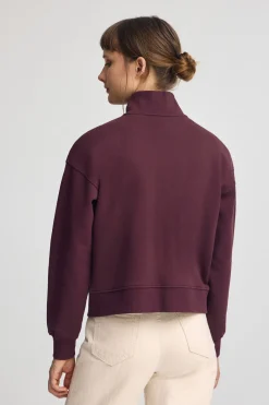 Polo Club Sweat-Shirts*Sweat-shirt bordeaux à col montant, fermeture éclair avec logo Rigby Bourgogne