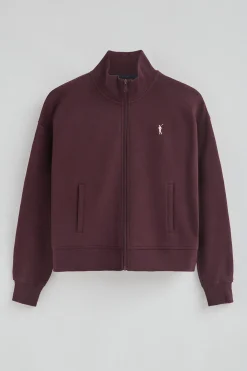 Polo Club Sweat-Shirts*Sweat-shirt bordeaux à col montant, fermeture éclair avec logo Rigby Bourgogne