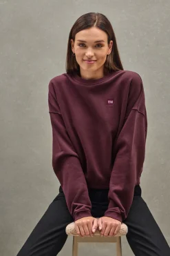 Polo Club Sweat-Shirts*Sweat-shirt bordeaux à coupe ample et logo Bourgogne