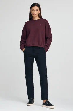 Polo Club Sweat-Shirts*Sweat-shirt bordeaux à coupe ample et logo Bourgogne