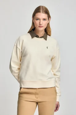Polo Club Sweat-Shirts*Sweat-shirt couleur écru à col ras du cou et broderie logo Rigby Go Beige