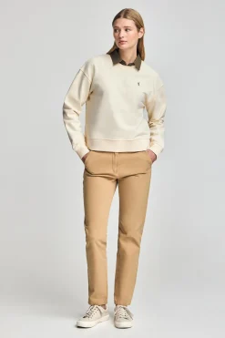 Polo Club Sweat-Shirts*Sweat-shirt couleur écru à col ras du cou et broderie logo Rigby Go Beige