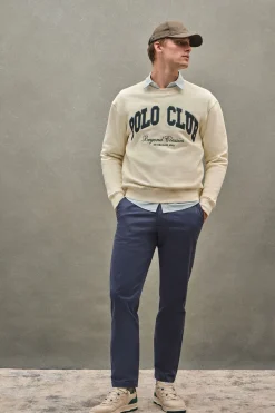 Polo Club Sweat-Shirts*Sweat-shirt couleur écrue à coupe ample Established 2012 Beige
