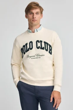 Polo Club Sweat-Shirts*Sweat-shirt couleur écrue à coupe ample Established 2012 Beige