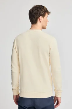 Polo Club Sweat-Shirts*Sweat-shirt écru à col regular à col rond et imprimé caoutchouté Beige