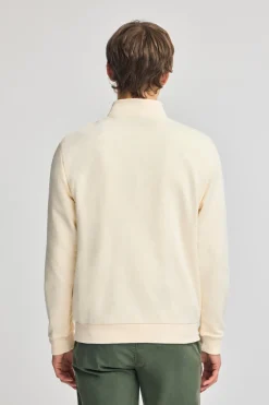 Polo Club Sweat-Shirts*Sweat-shirt écru à fermeture éclair partielle et broderie Rigby Go Beige