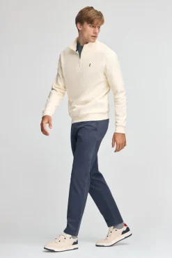 Polo Club Sweat-Shirts*Sweat-shirt écru à fermeture éclair partielle et logo Rigby Go Beige